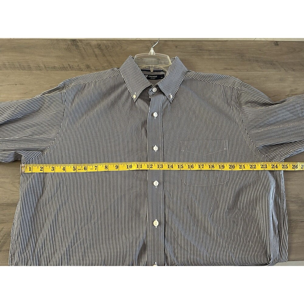 DANIEL CREMIEUX Classics MEN'S Size LARGE Polo Long Sleeve Checkered Shirt - Picture 7 of 8